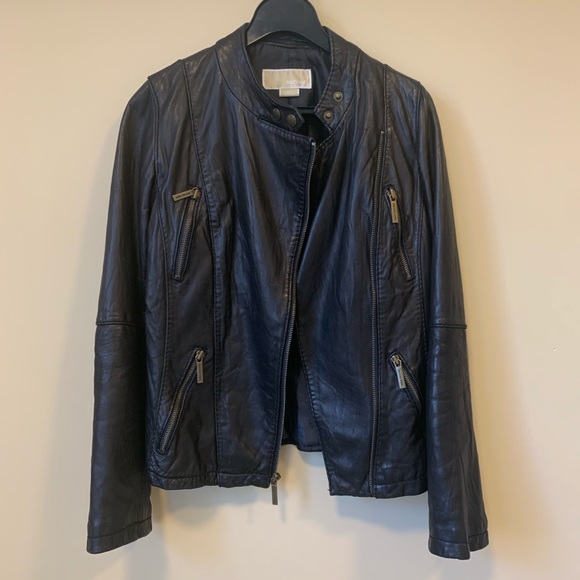 MICHAEL Michael Kors Jackets & Blazers - Michael Kors Black Motorcycle Biker Leather Jacket